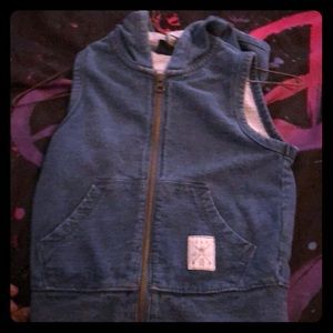 Jean kids vest with hood